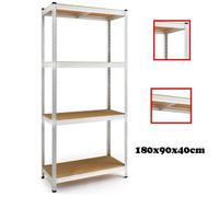4 Tier Racking Shelf Heavy Duty Garage Shelving Storage Shelves 180X90X40Cm