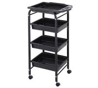 4-Tier Rolling Hairdressing Trolley Cart - Movable ty Storage on Wheels for s & Home Use, Stylish Silver for Hair Professionals & Personal Use