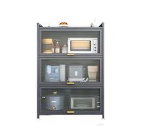 4 Tier Rolling Kitchen Cart with Doors Dustproof Storage Shelves Vertical nizer 60 x 32 x 112 cm Grey Perfect for Kitchen Dining and Office Use