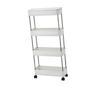 4-Tier Rolling Kitchen Cart with Wheels - Slim rage for Makeup & Bathroom Accessories - Space-Saving Utility Shelf for Bedroom & Kitchen rage