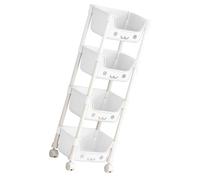 4 Tier Rolling Storage Cart with Wheels 12.2x8.2x38.5inch Lightweight Versatile Organizer for Home Office Kitchen Bathroom