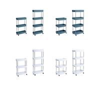 4-Tier Rolling Utility Cart with Wheels - Multifunctional rage Trolley for Kitchen Bathroom Office - Stainless Steel Adhesive ge Holder - Waterproof &