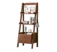 4 Tier Rustic Wood Ladder Shelf with Der Freestanding Bookcase nizer for Living Room Home Office Bedroom & Balcony Sto Soluts