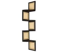 4 Tier Shelving Unit ALDER Paulownia Wood 101 cm Black