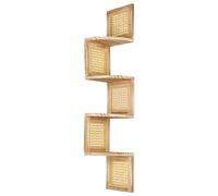 4 Tier Shelving Unit ALDER Paulownia Wood 101 cm Light Brown