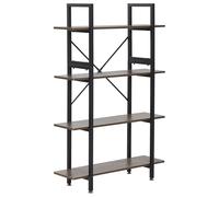 4 Tier Shelving Unit DARBY 140 cm Dark Brown