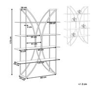 Beliani 4 Tier Shelving Unit HOLLOW Metal 175 cm Gold, Gold