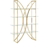 4 Tier Shelving Unit HOLLOW Metal 175 cm Gold