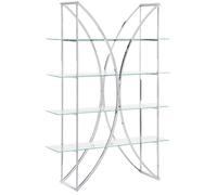 Beliani 4 Tier Shelving Unit Hollow Metal 175 Cm Silver