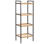 Beliani 4 Tier Shelving Unit Tajzara Bamboo Wood Light Brown