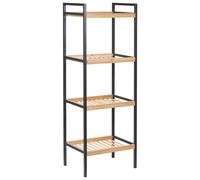 4 Tier Shelving Unit TAJZARA Bamboo Light Brown