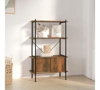 Shelving Unit with Cabinet Display Shelf Steel and Engineered Wood vidaXL