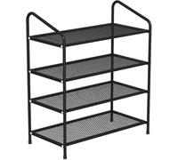4-Tier Shoe Cabinet & Metal Storage Rack - Holds 12-15 Pairs of Shoes, Perfect for Entryway, Living Room, Corridor, or Cloakroom Organization and Style