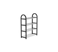 4 Tier Shoe Rack Large Black Shoe Rack Four Levels Tier Holds 12 - 20 Pairs