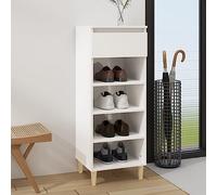 4-Tier Shoe Storage Cabinet with Drawer 40x36x105 cm - Stylish Open Shelf nizer for Entryway Hallway Living Room - Space-Saving Storage Solution for Shoes and Accessories
