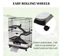 4 Tier Small Animal Cage Black & White by Pawhut