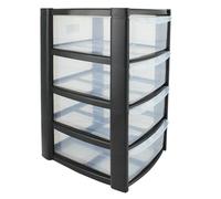 4 Tier Small Plastic Storage Mini Clear Drawers Tower Unit Home Office Desktop Bathroom School Stationary Make Up Organiser