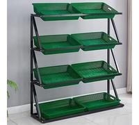 4-Tier Snack Display Rack, Supermarket Shelf Organizer for Retail Store, Commercial Vegetable & Fruit Rack