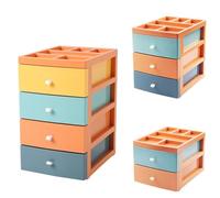 4 Tier Space Saving Plastic Storage Drawers Tower Unit Mini Desktop Home Office Bathroom School Stationary Files Make Up Organiser (3 TIER)