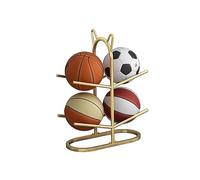 4-Tier Sports Ball Rack with Stand, Space-Saving Storage Organizer for Soccer and Basketballs, Ideal for Garage or Home Use