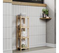 4 Tier Square Shelf Storage Unit, Natural Sanded Pine Core Products Light Brown One Size