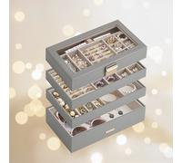 4-Tier Stackable Jewellery Trays, Dove Gray / 4-Tier
