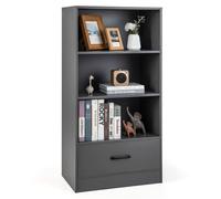 4-tier Storage Shelf Wood Bookcase Floor Standing Bookshelf