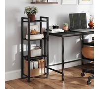 4-Tier Tall Bookshelf, Narrow Bookcase, Skinny Book Shelf for Living Room, Ebony Black + Black