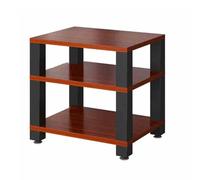 4-Tier Teak Media Cabinet Stylish Corner TV Stand for Small Spaces Ample Storage Audio Video Furniture Perfect for Living Room & Bedroom 23.6"x18.8"x22.8"