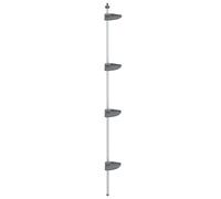 4-Tier Telescopic Shower Corner Shelf Silver Aluminium Wall Rack vidaXL