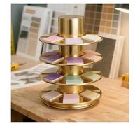 4 Tier Tile Sample Display Stand, Tabletop Organizer Shelf for Trade Show Exhibition Booths, Durable Design for Malls, Dia 19.7in/50cm