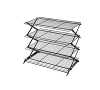 4-Tier Upgraded Foldable Cooling Rack Stackable Roasting Cooking Drying Wire Cooling Rack for Cookies Baking