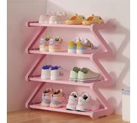 4-Tier Vertical Shoe Rack Tower Space-Saving Storage Shelf for Entryway & Living Room Tall Narrow Design Essential Household nizer (Pink 60cm/23.6in)