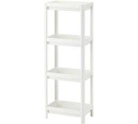 4 Tier White Shelf Unit Kitchen Bathroom Laundry Storage Shelving Unit - W36Xd23Xh100