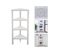 (4 Tier White) Triangle Corner Shelf Space-Saving Shelving Unit