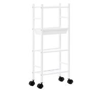 4 TIER WHITE TROLLEY WITH BASKET