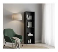 4-Tier Wood Bookcase Shelf Unit Black 106x30x24 Cm