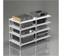 4-Tier Wooden Audio Rack, Stereo Rack for Equipment, Open Design AV Stand, 2/3/4-Level Audio Shelf, Stylish & Sturdy for Home Entertainment