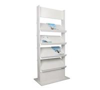 4 Tier Wooden Floor Standing Magazine Rack for Brochures and Newspapers