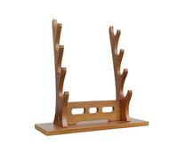 4-Tier Wooden Flute Stand Display Rack - Multi-Tier Desktop Holder for Soprano, Recorder, Bamboo Flute, Irish Whistles, Woodwind Instruments, Organizer for Collecting, Storing, Displaying (Walnut)