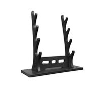 4-Tier Wooden Flute Stand Display Rack - Multi-Tier Desktop Holder for Soprano, Recorder, Bamboo Flute, Irish Whistles, Woodwind Instruments, Organizer for Collecting, Storing, Displaying (Black)