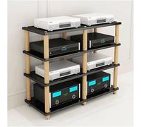 4-Tier Wooden o Rack - Ste Rack Cabinet for HiFi Equint Double Wide o Conent Stand Perfect for nizing o ar (Nero)