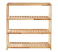 Premier Housewares 4-Tier Slatted Walnut Shoe Rack