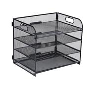 4-Tiered Paper Letter Tray Organizers Desktop Organizers with Sliding Drawer and 2 Pen Holder Desktop Drawer