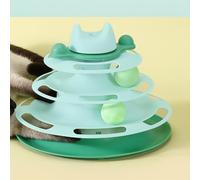 4 Tiers Cat Track Toy Durable Multi-Play Interactive Ball Tower for Home Pet Stores Pet Cafés