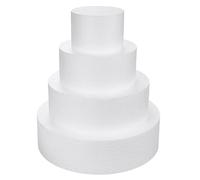 4 Tiers Foam Cake Dummies 4" 6" 8" 10", White Dummy Cakes Styrofoam Sets, 12 Inch Tall Fake Cake, Dummy Cake for Wedding Cake Supplies Decorating Birthday Wedding Display