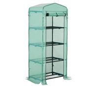 4 Tiers Mini Portable Greenhouse Plant Grow Shed Metal Frame PE Cover 160H x 70L x 50W cm