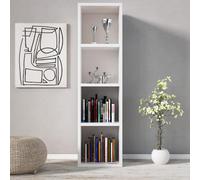 (4 Tiers) Oxford Cube Bookcase White Wooden Shelving Display Storage Unit Office Living Room Furniture