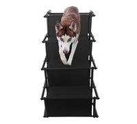 4 Tiers Steps Dog Car Stairs, 39.76 x 18.5 x 29.92Inch Portable Folding Pet Steps, Lightweight Pet Ladder, 176.37 lbs Bearing, for Large, Medium-sized or Small Pets to Get In And Out Of The Car