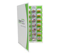 4 Times a Day Weekly XL Cold Seal Medication Blister Pack System Cards for Pills -One Piece Unit Dose Tri-Fold Booklet, Easy No Extra Equipment Needed, Just Fill and Seal (4X a Day Weekly - 6 Pack)